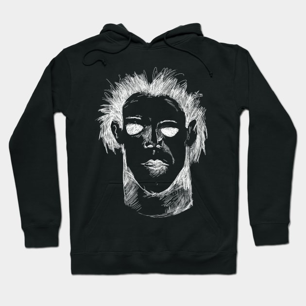 The Devil’s Eyes (white ink) Hoodie by The Ghost In You